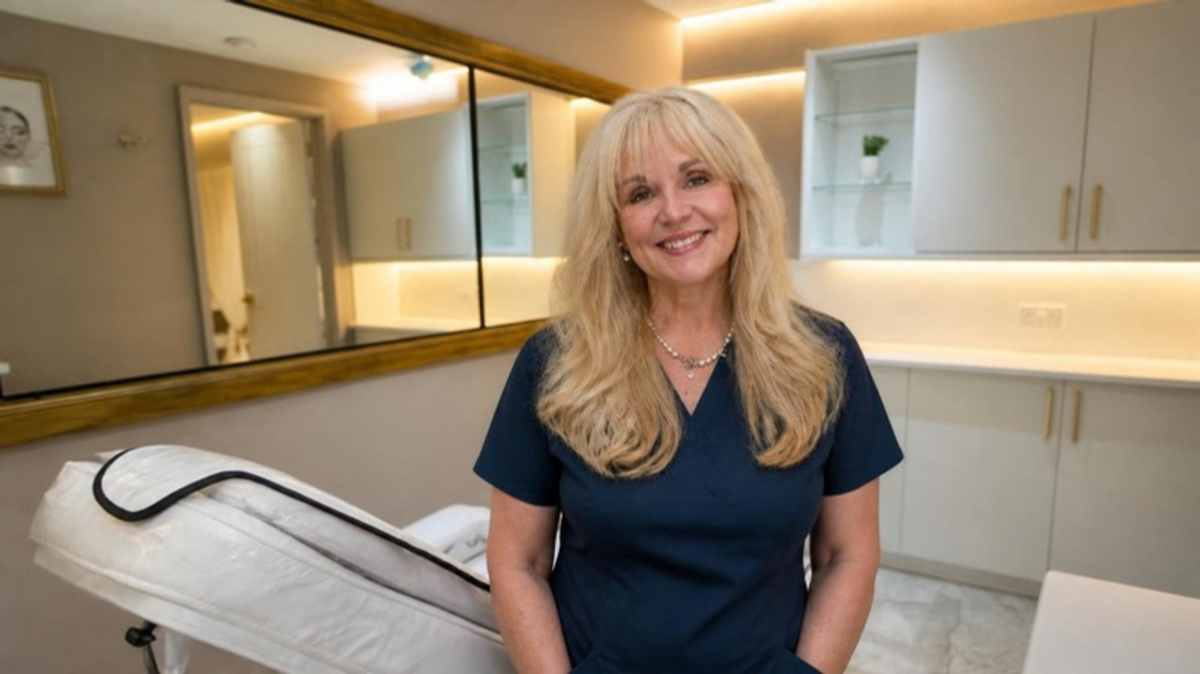 Jodie Gordon in the consultation room at Banana Beauty Lab, Fulham